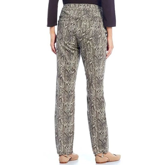 Westbound Woman Size 22W Brown Python Snake Print 5-pocket Slimming Jeans Pants - Picture 2 of 11